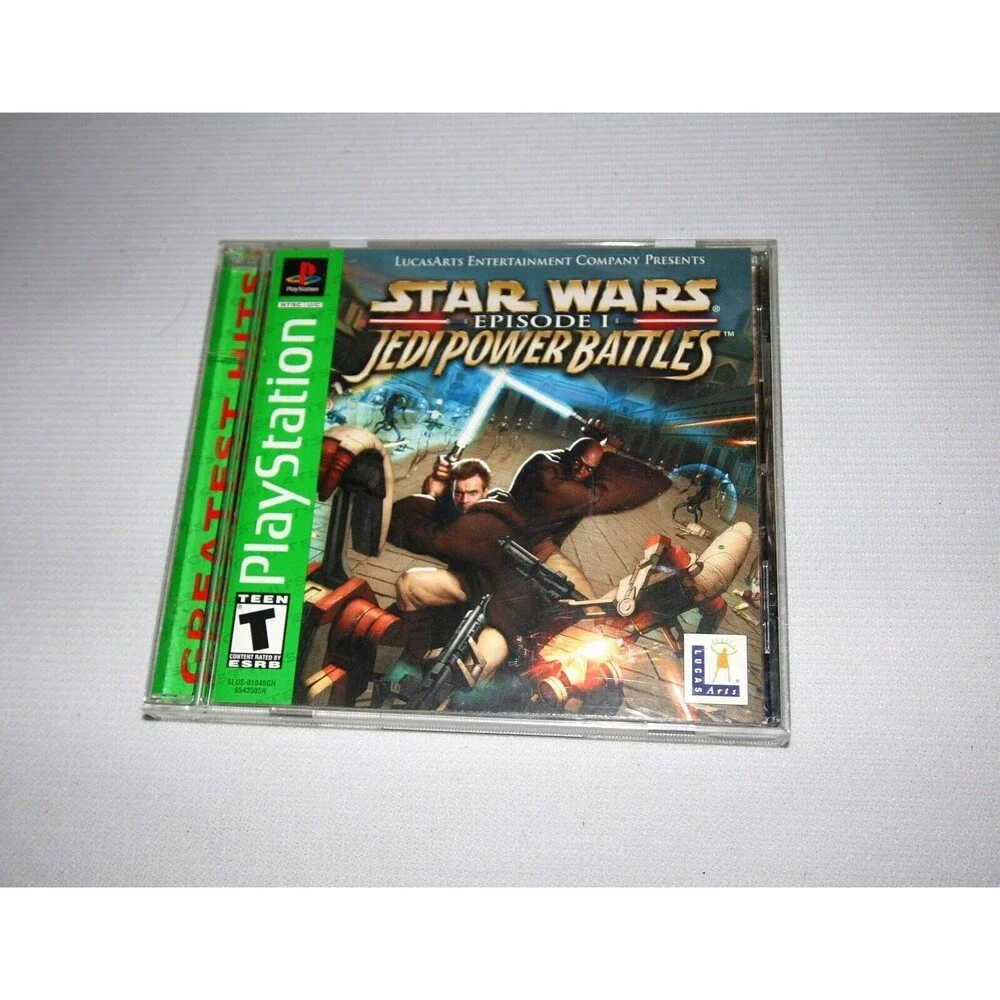 Star Wars Episode I Jedi Power Battles GH PS1 PlayStation 1 Game, Case, …